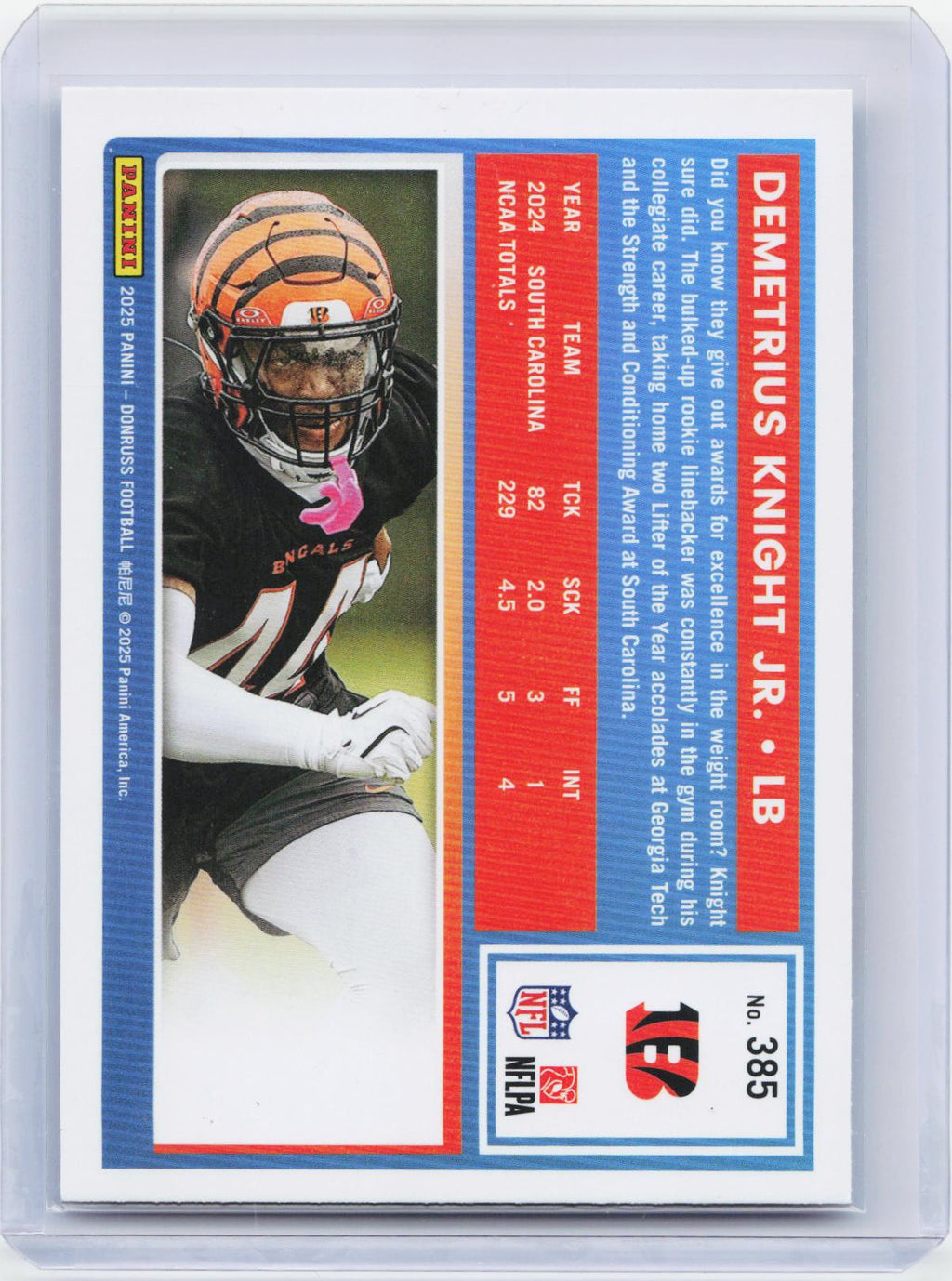2025 Donruss #385 Demetrius Knight Jr.