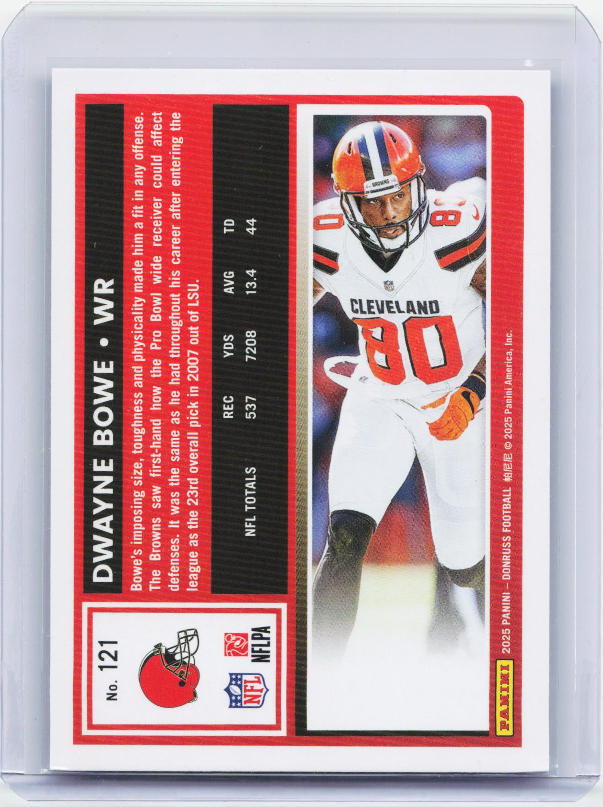 2025 Donruss #121 Dwayne Bowe Press Proofs Purple