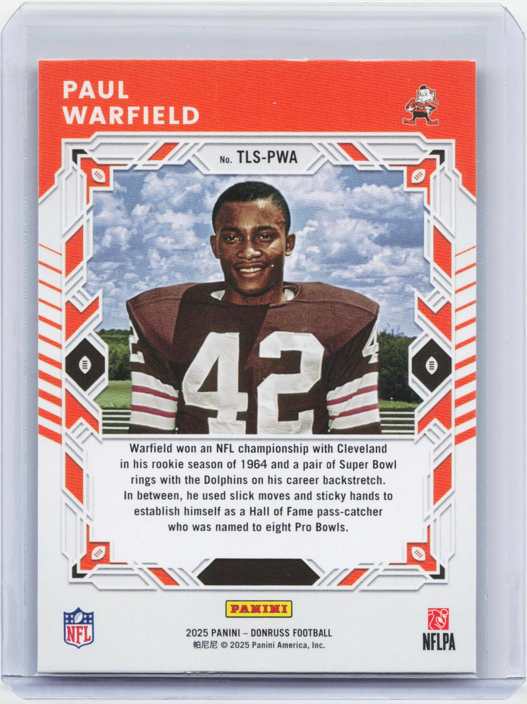 2025 Donruss #TLS-PWA Paul Warfield The Legend Series