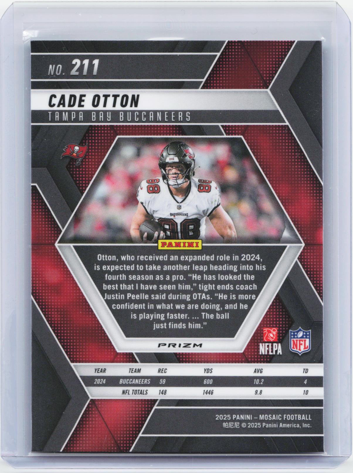 2025 Panini Mosaic #211 Cade Otton Mosaic Green