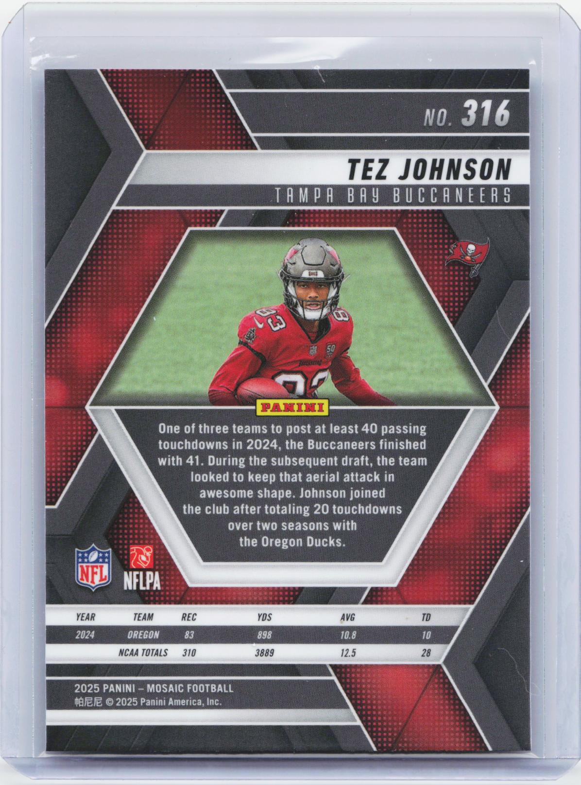 2025 Panini Mosaic #316 Tez Johnson