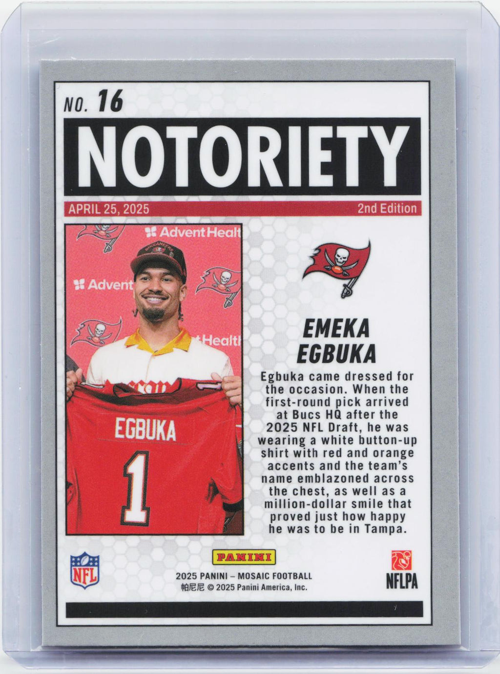 2025 Panini Mosaic - Notoriety #16 Emeka Egbuka