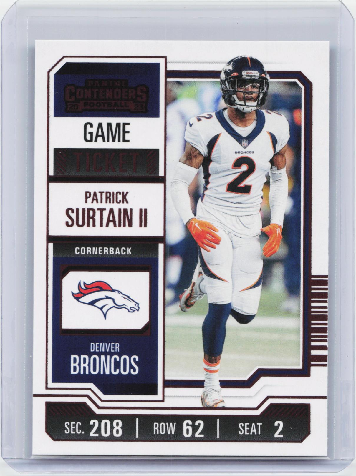 2023 Panini Contenders #31 Patrick Surtain II Game Ticket Bronze