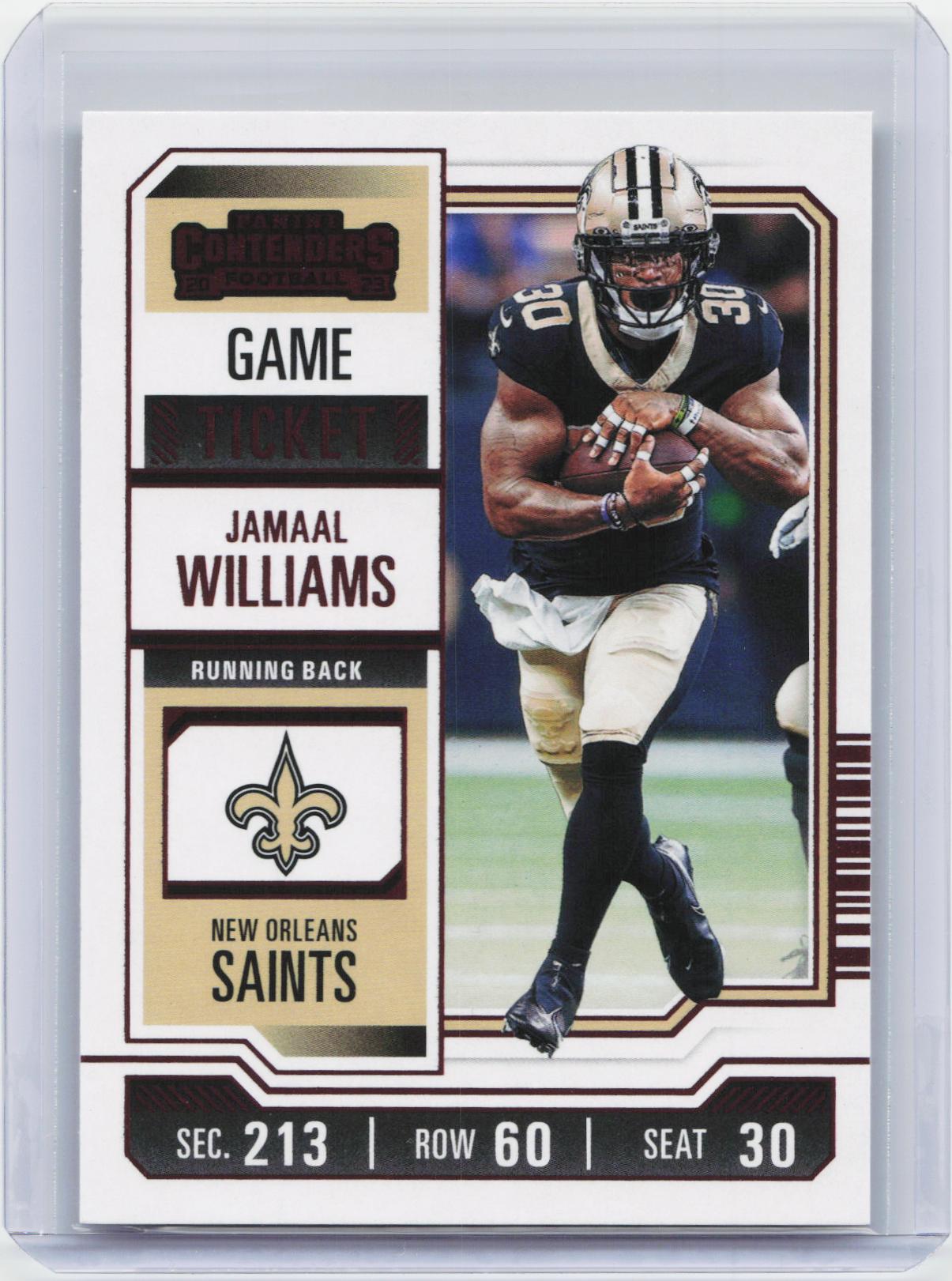 2023 Panini Contenders #73 Jamaal Williams Game Ticket Bronze