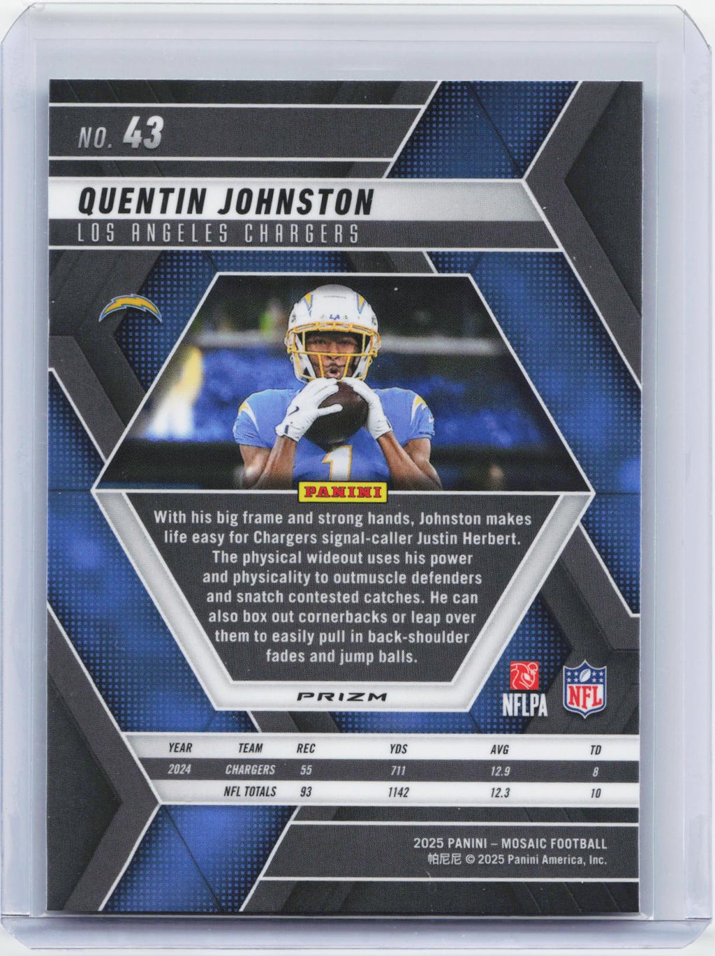 2025 Panini Mosaic #43 Quentin Johnston Mosaic Green