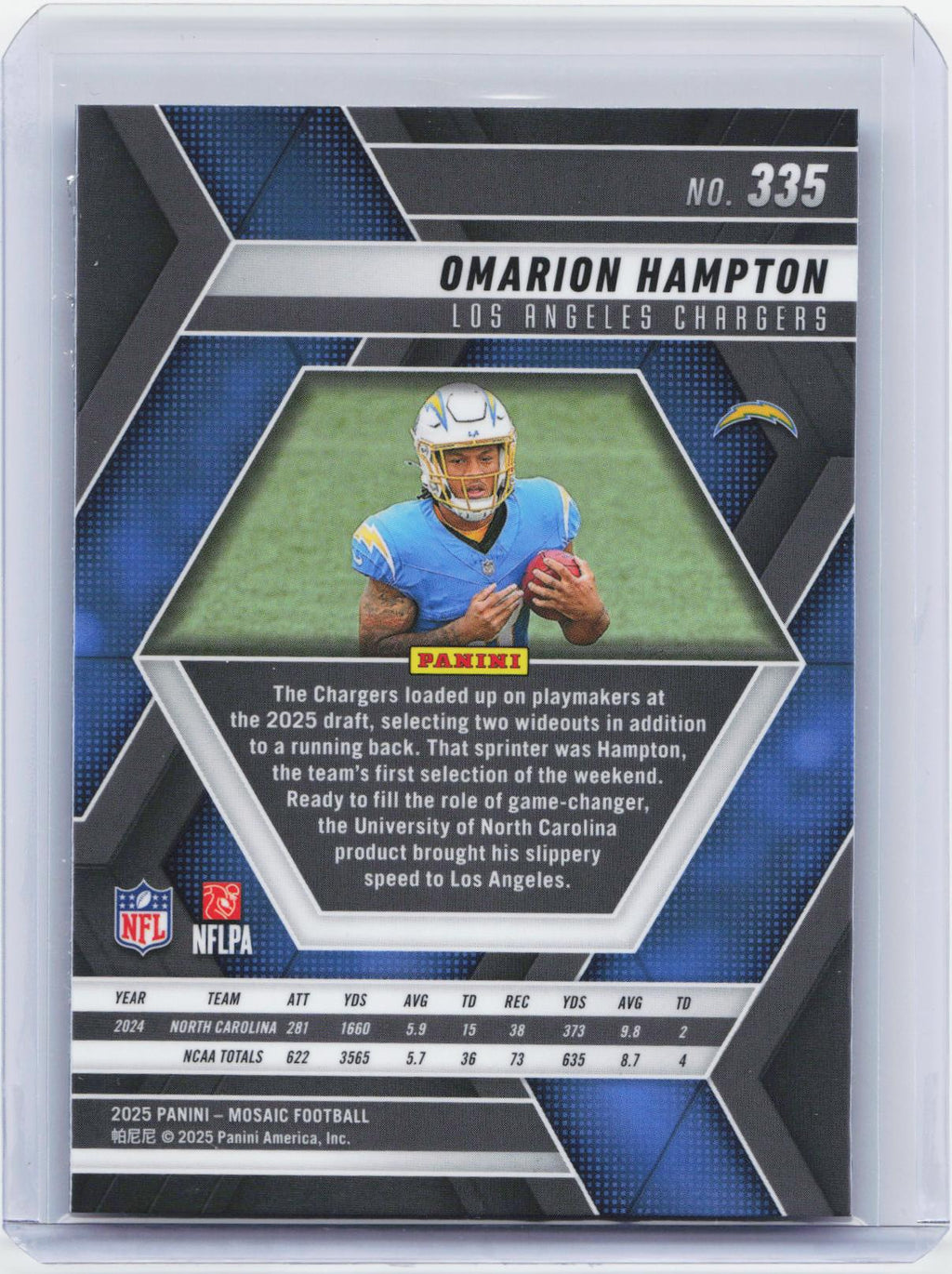 2025 Panini Mosaic #335 Omarion Hampton