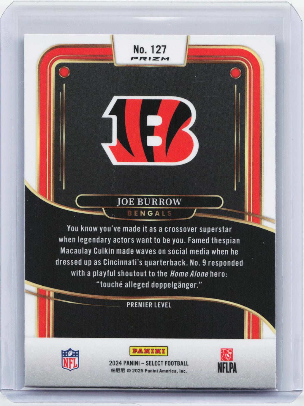 2024 Panini Select #127 Joe Burrow Red & Blue Prizm Shock