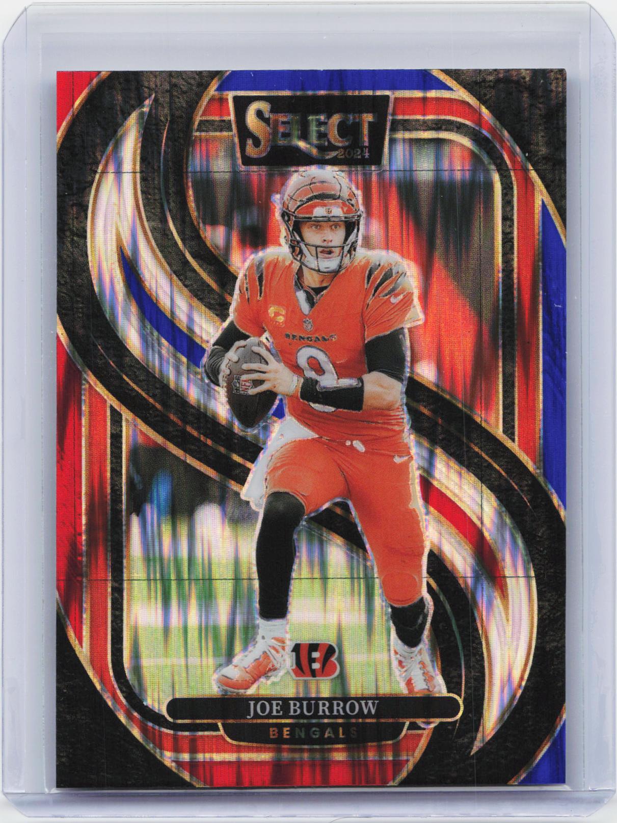 2024 Panini Select #127 Joe Burrow Red & Blue Prizm Shock