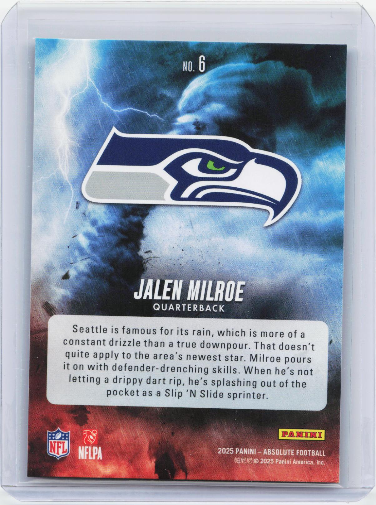 2025 Panini Absolute #6 Jalen Milroe By Storm