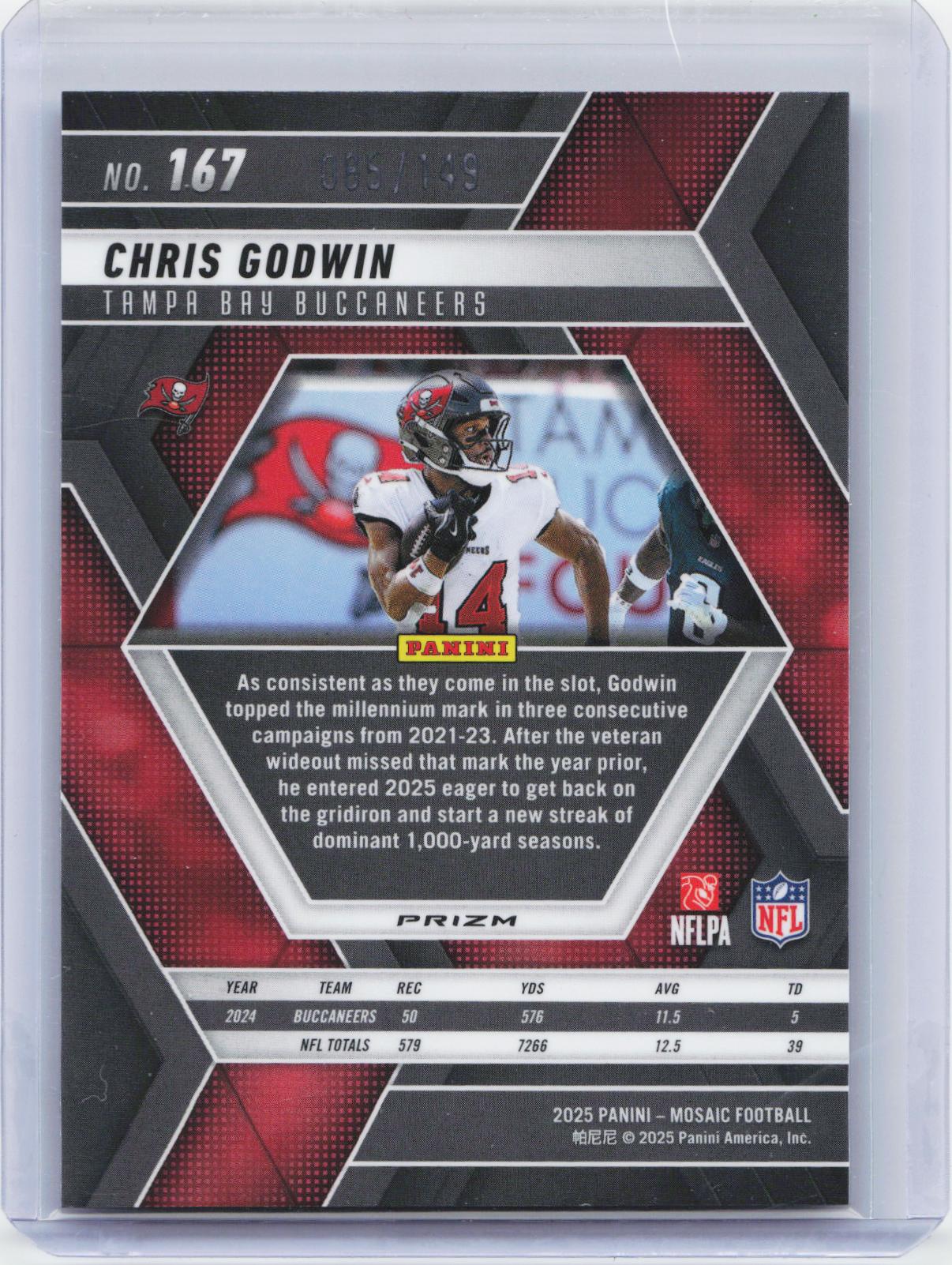 2025 Panini Mosaic #167 Chris Godwin Silver Knight #/149