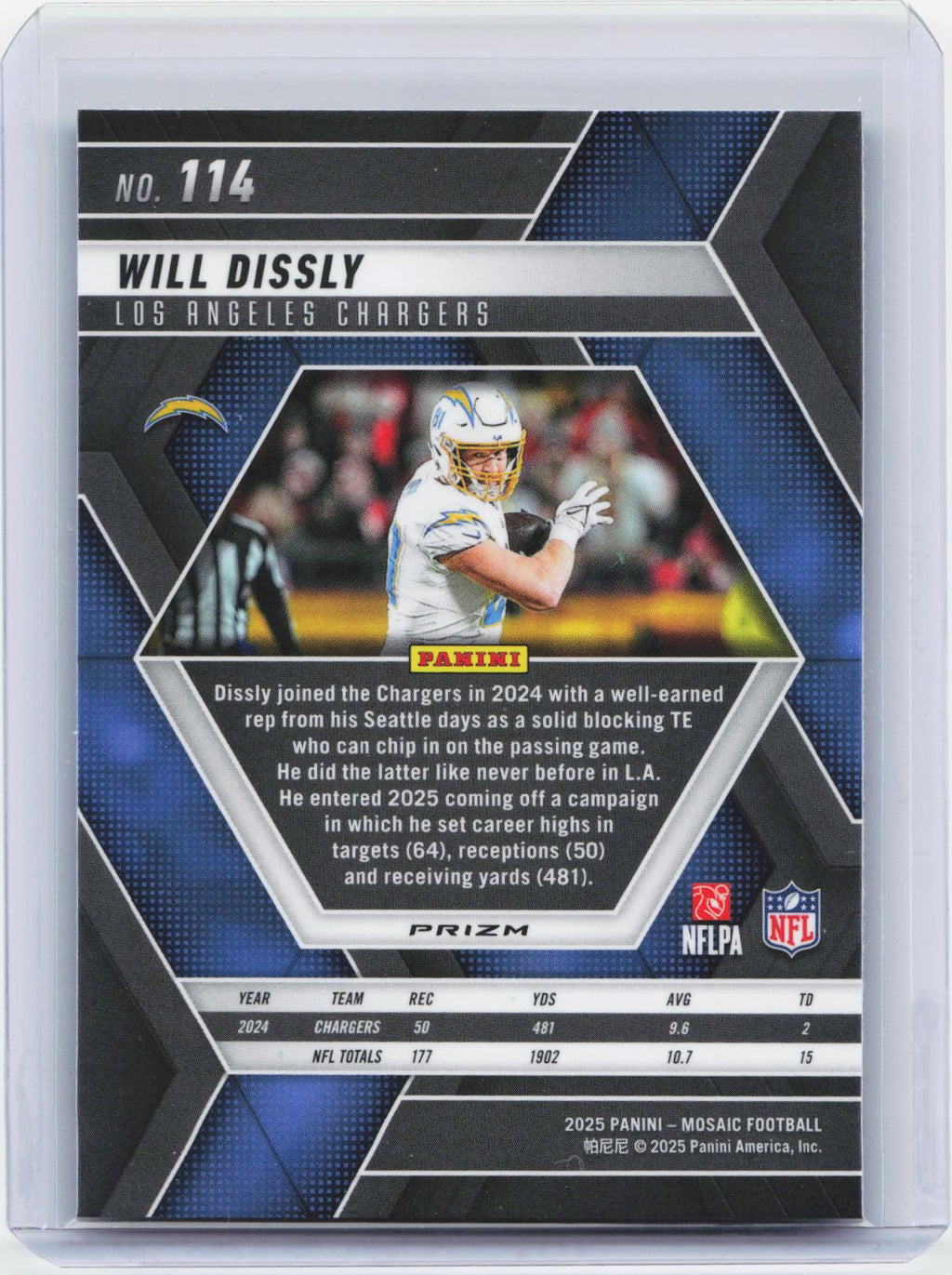 2025 Panini Mosaic #114 Will Dissly Mosaic Green