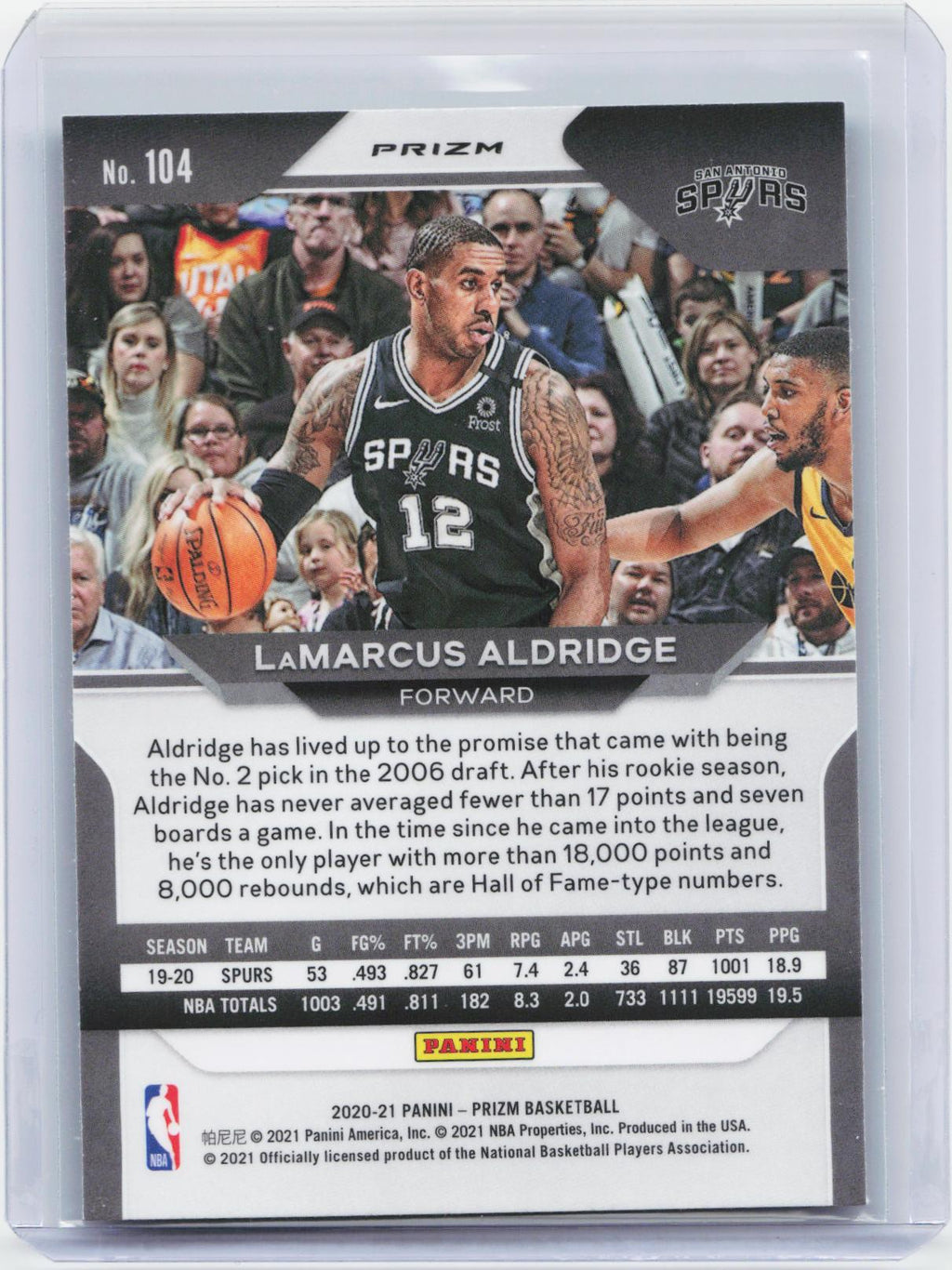 2020-21 Panini Prizm #104 LaMarcus Aldridge Green Prizms