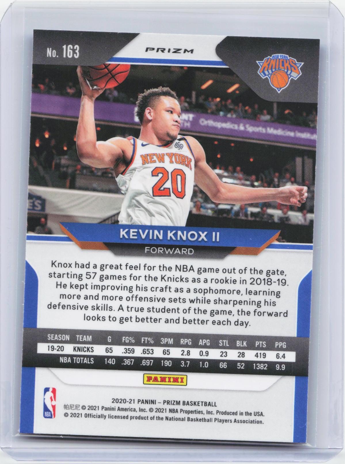 2020-21 Panini Prizm #163 Kevin Knox II Red, White and Blue Prizms