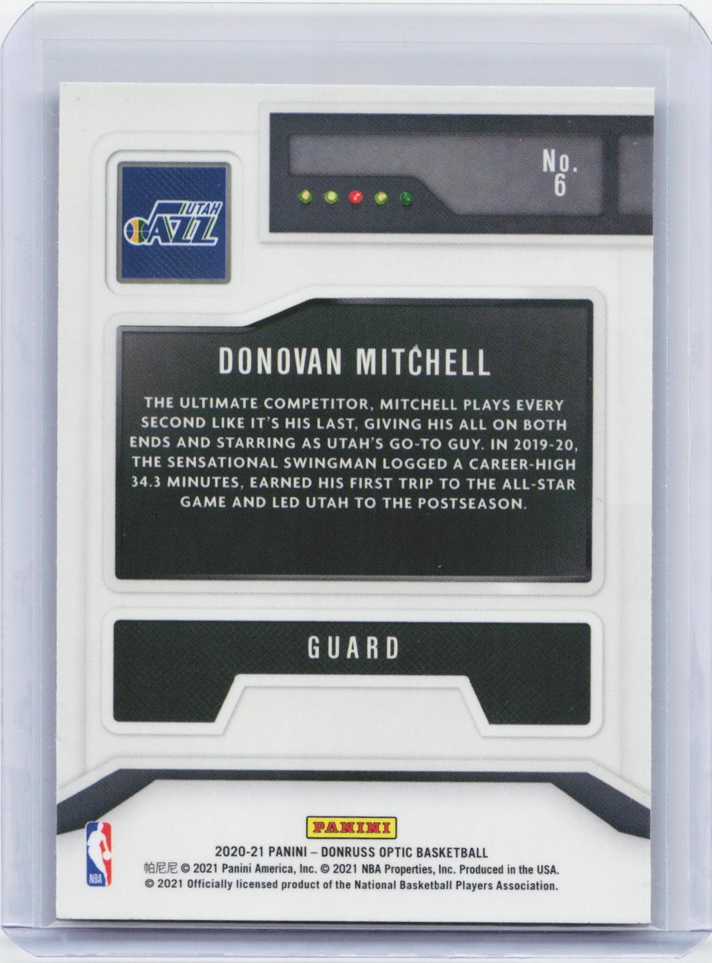 2020-21 Donruss Optic #6 Donovan Mitchell T-Minus 3...2...1