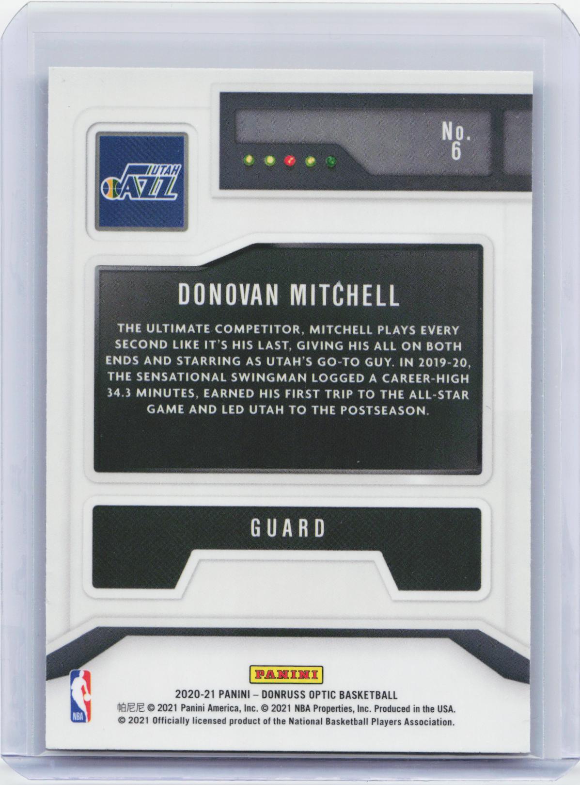 2020-21 Donruss Optic #6 Donovan Mitchell T-Minus 3...2...1