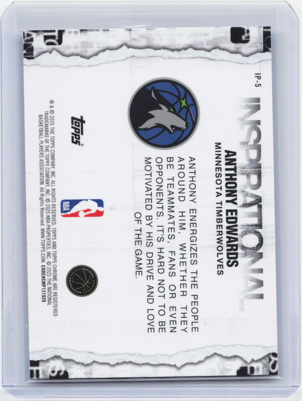 2025-26 Topps Chrome #IP-5 Anthony Edwards Inspirational