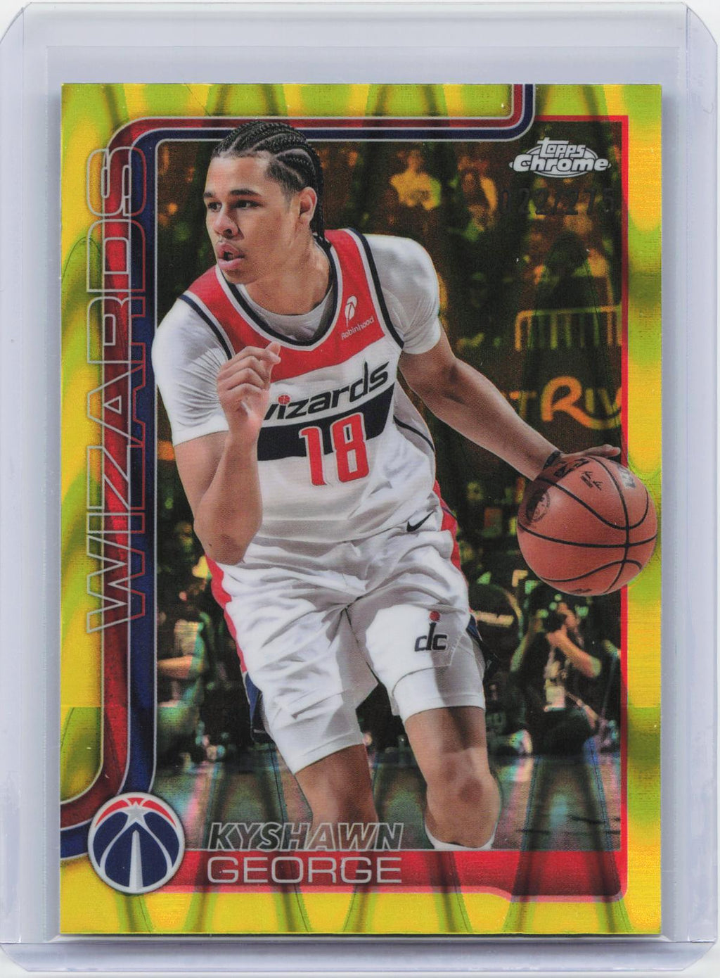 2025-26 Topps Chrome #237 Kyshawn George Yellow RayWave Refractor #/275