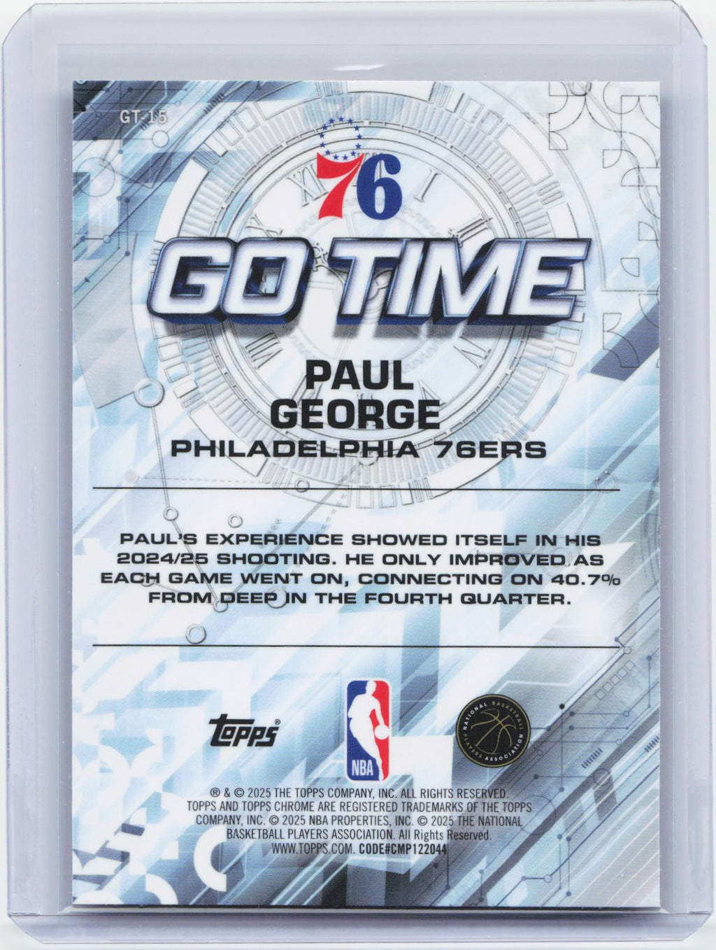 2025-26 Topps Chrome #GT-15 Paul George Go Time