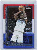 2025-26 Topps Chrome #151 Anthony Edwards Red White and Blue Refractor