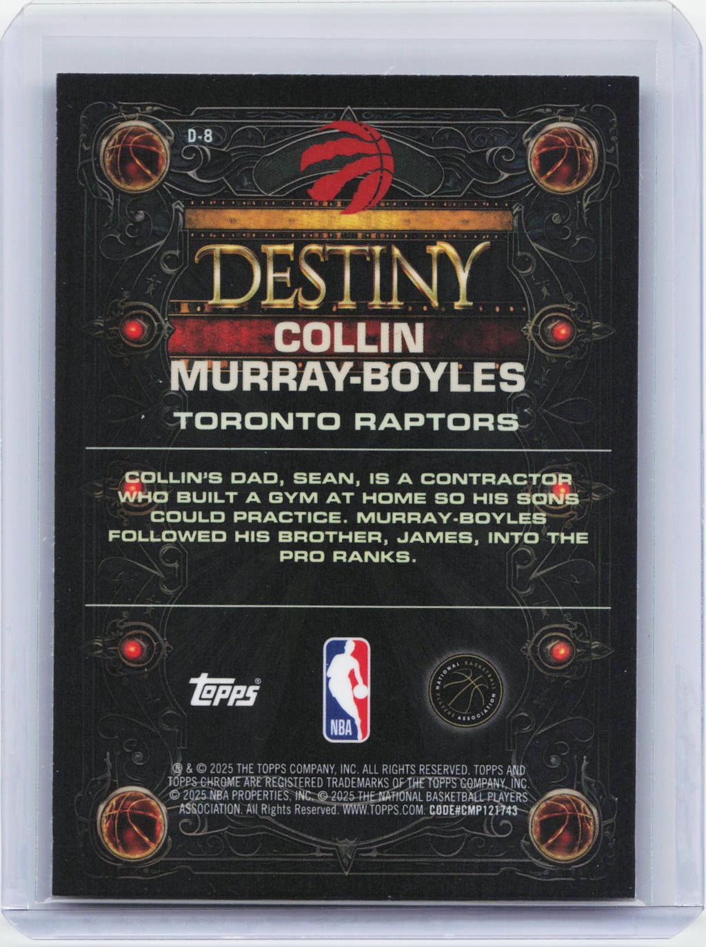 2025-26 Topps Chrome #D-8 Collin Murray-Boyles Destiny