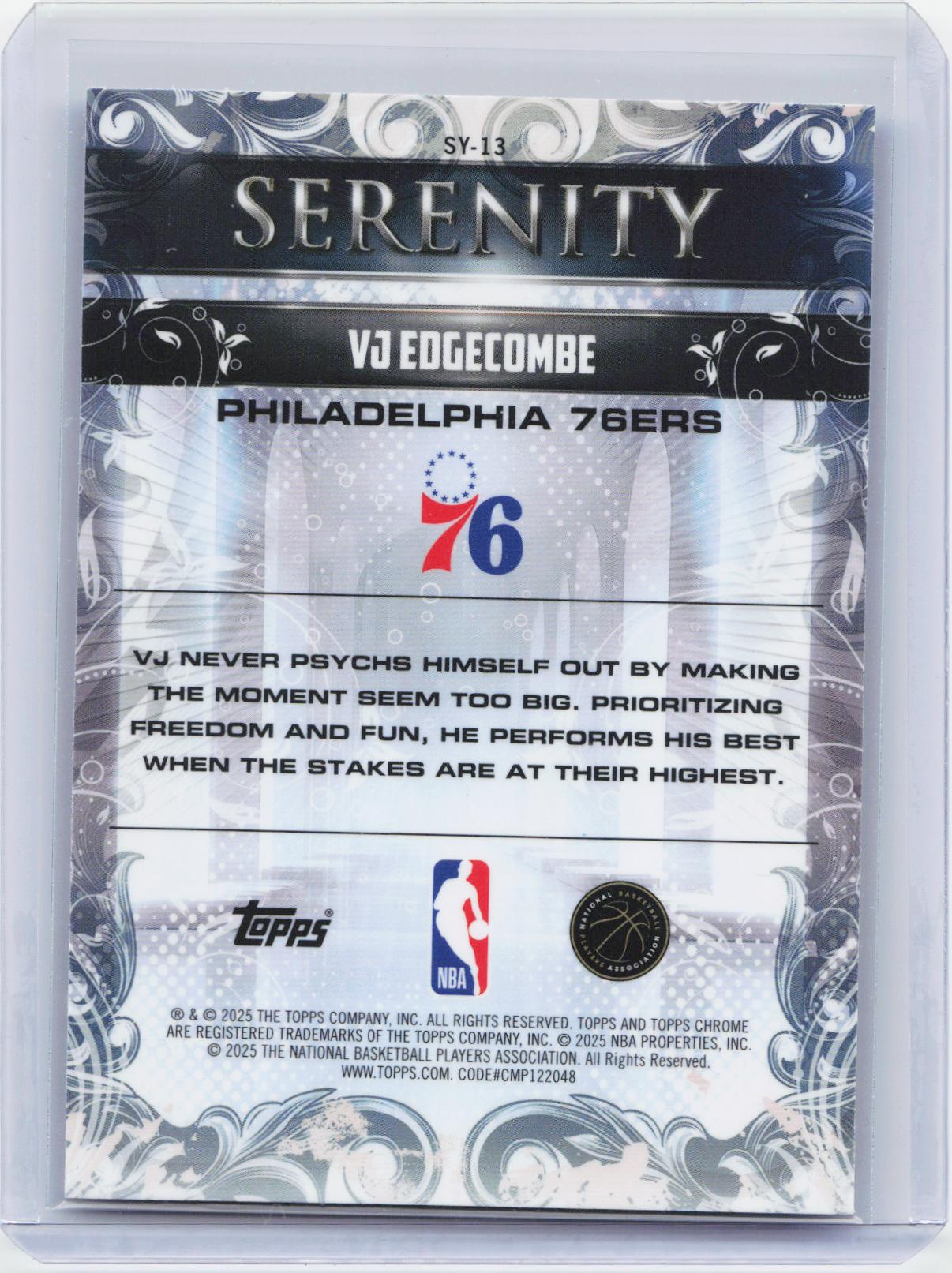 2025-26 Topps Chrome #SY-13 VJ Edgecombe Serenity