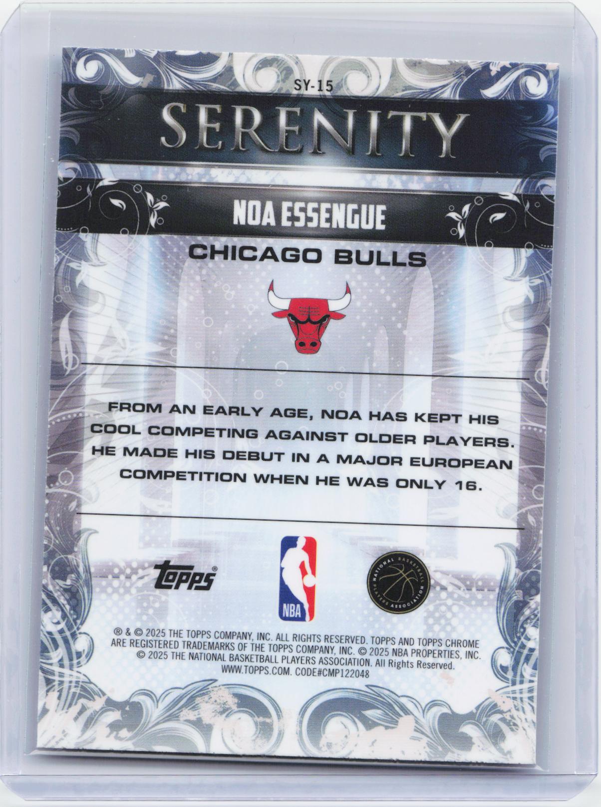 2025-26 Topps Chrome #SY-15 Noa Essengue Serenity
