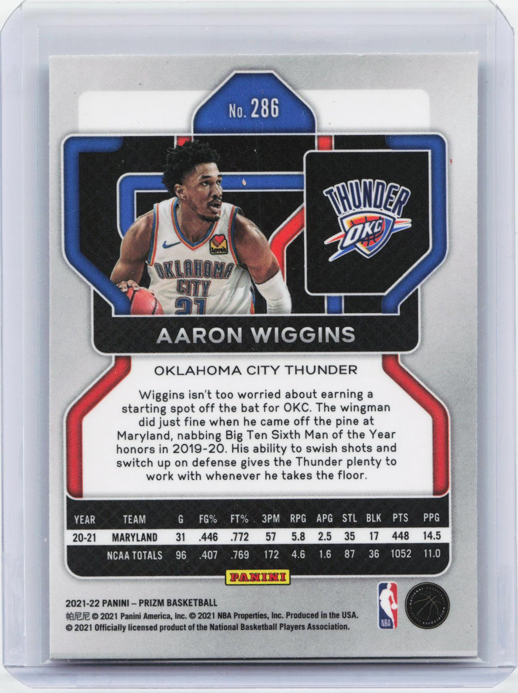 2021-22 Panini Prizm #286 Aaron Wiggins