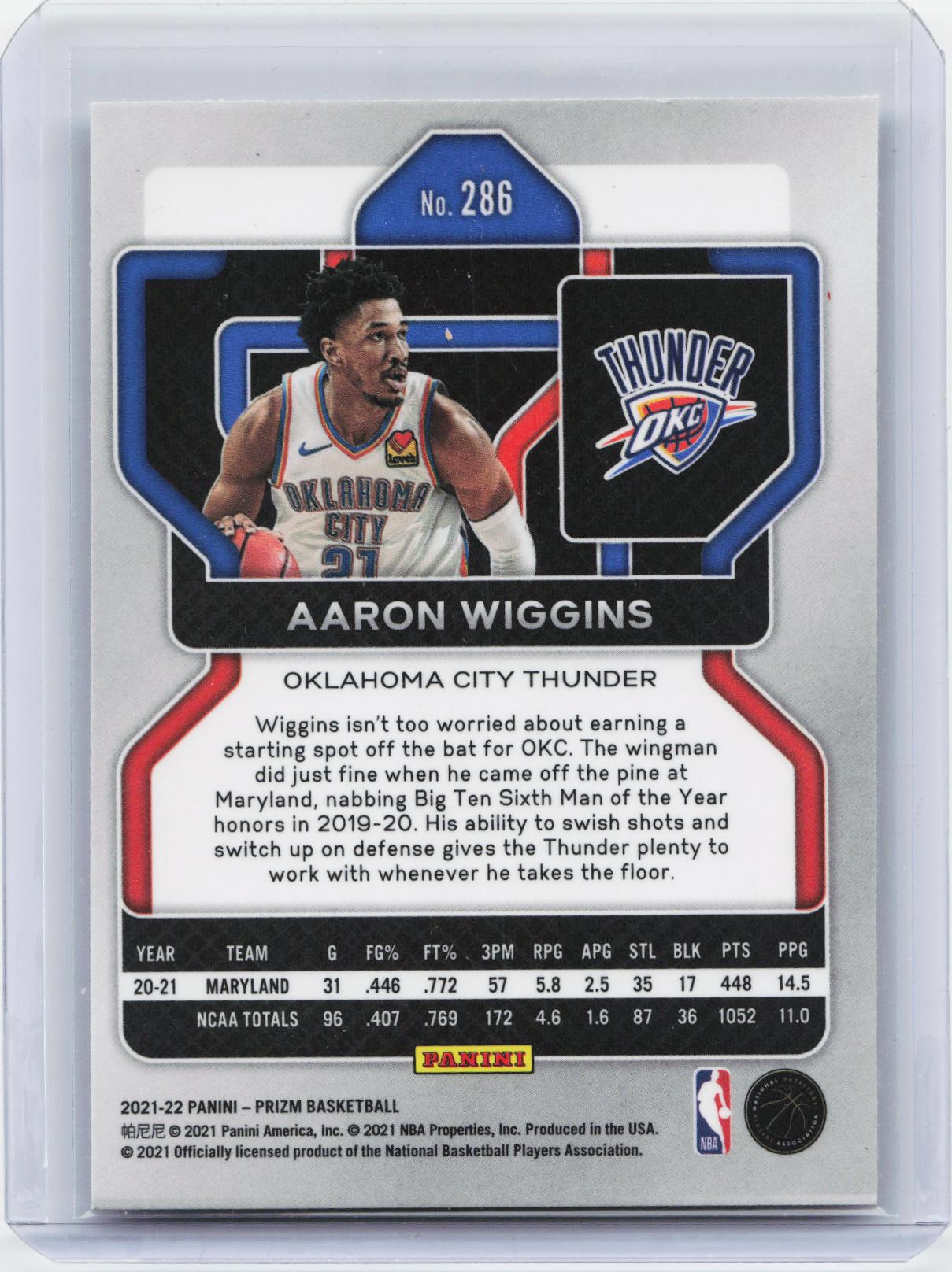 2021-22 Panini Prizm #286 Aaron Wiggins