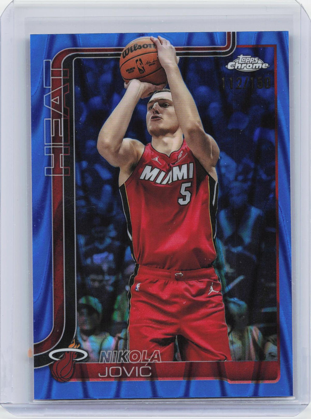 2025-26 Topps Chrome #172 Nikola Jović Blue RayWave Refractor #/150
