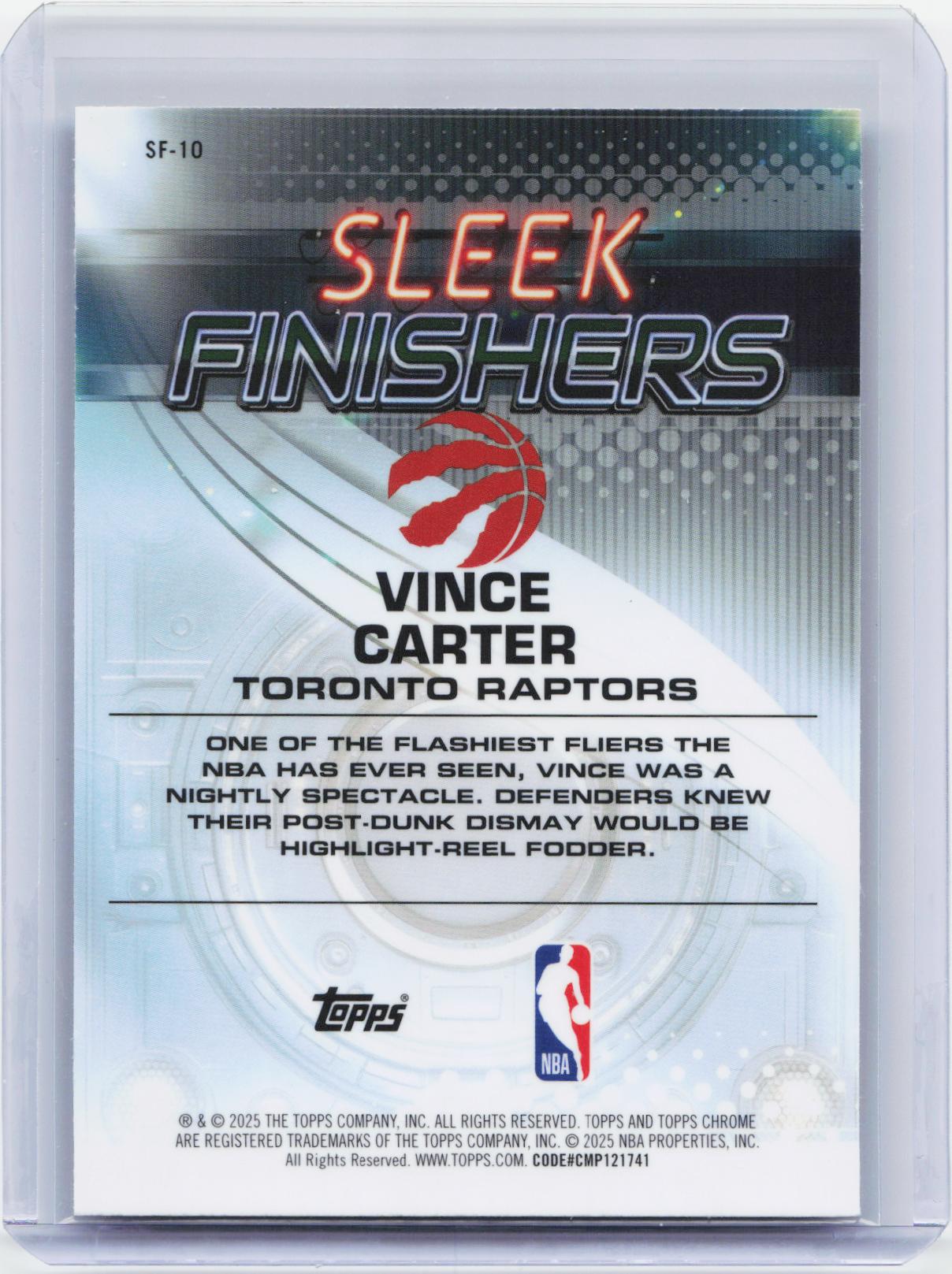 2025-26 Topps Chrome #SF-10 Vince Carter Sleek Finishers
