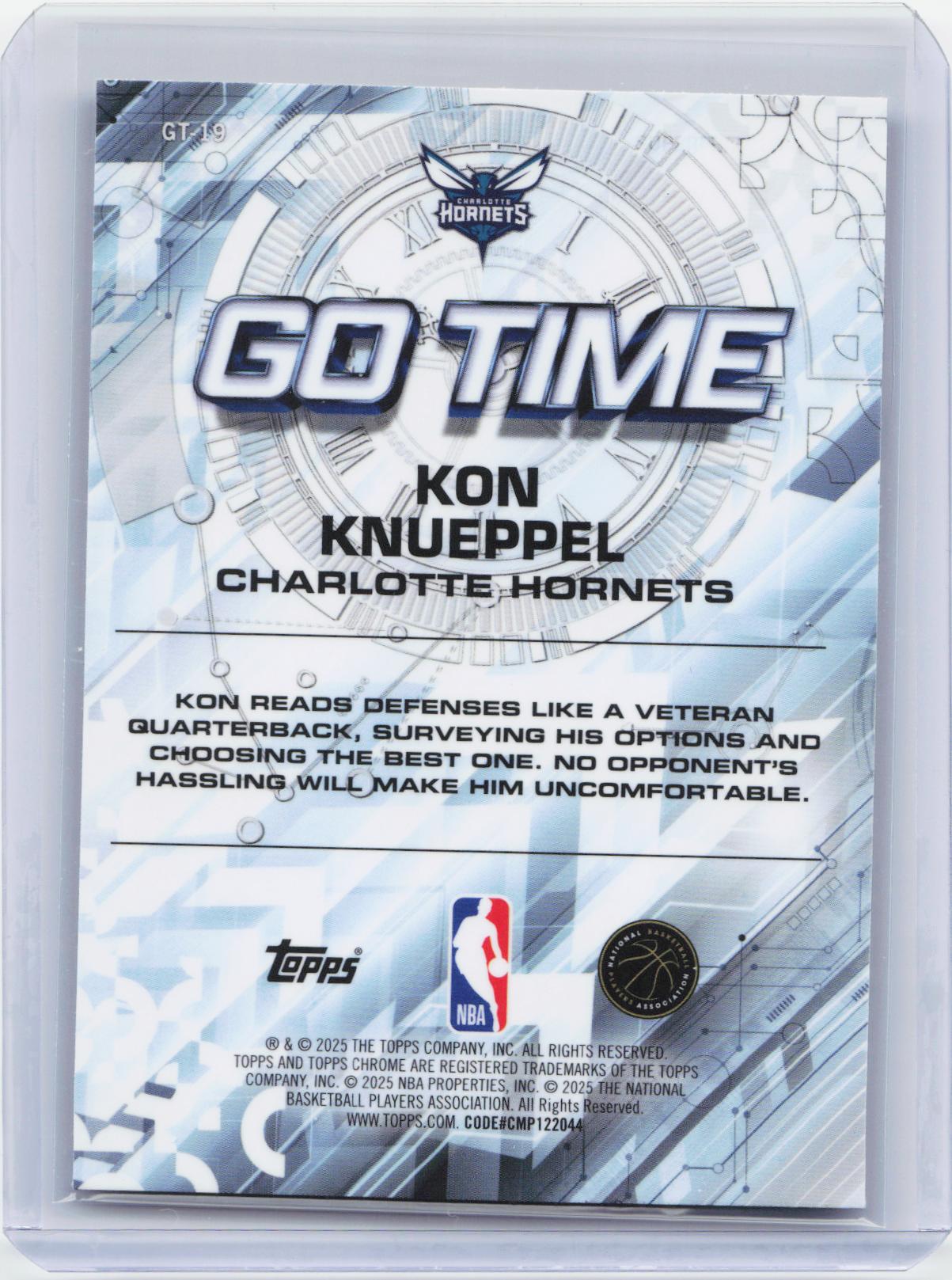 2025-26 Topps Chrome #GT-19 Kon Knueppel Go Time