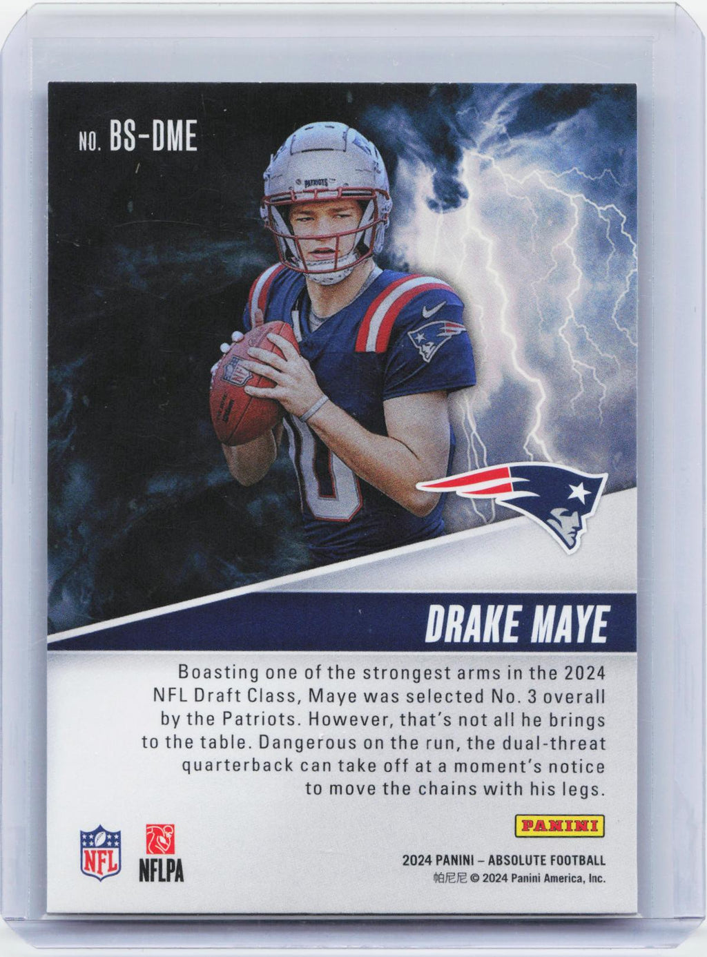 2024 Panini Absolute #BS-DME Drake Maye By Storm