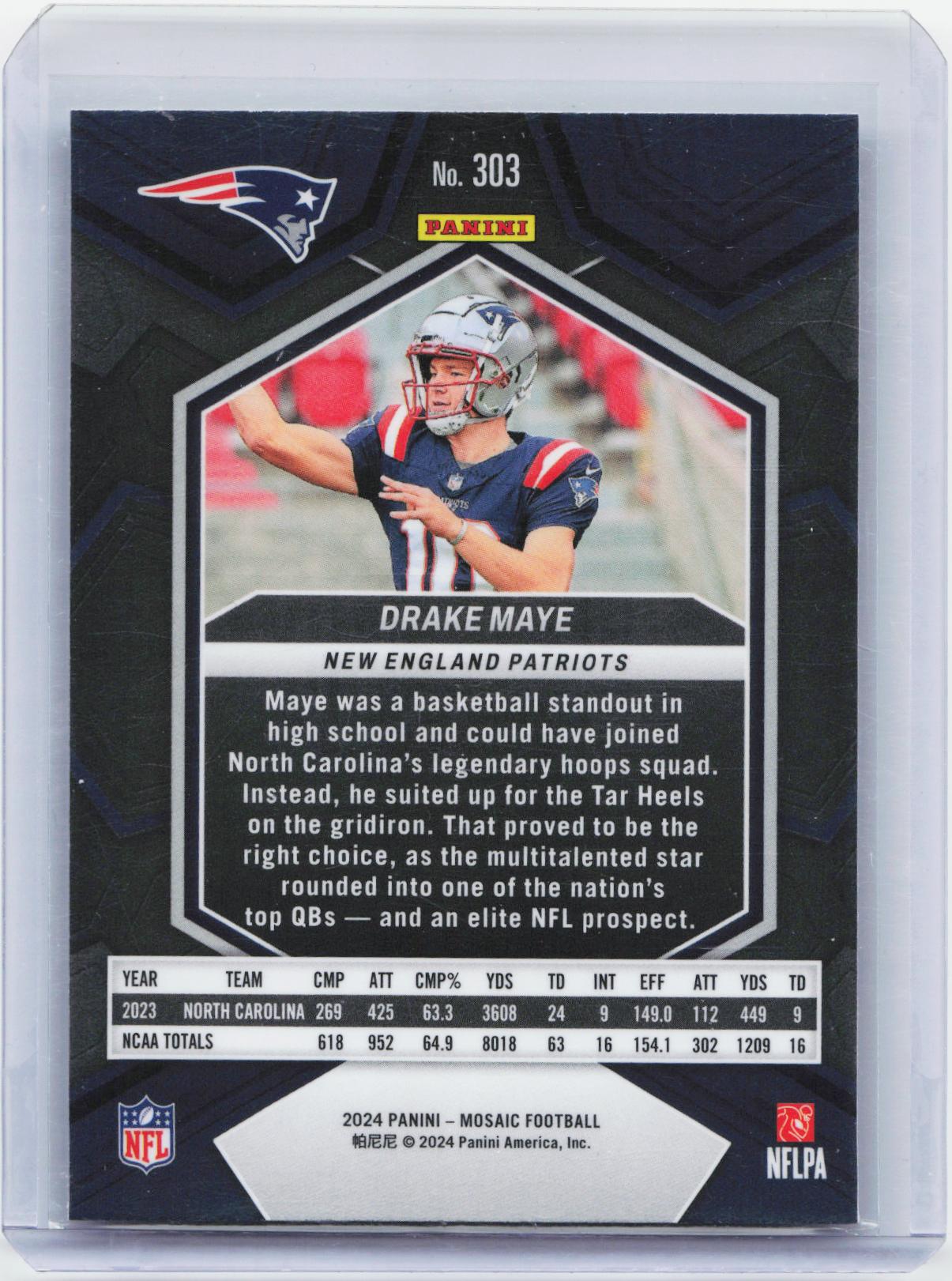 2024 Panini Mosaic #303 Drake Maye