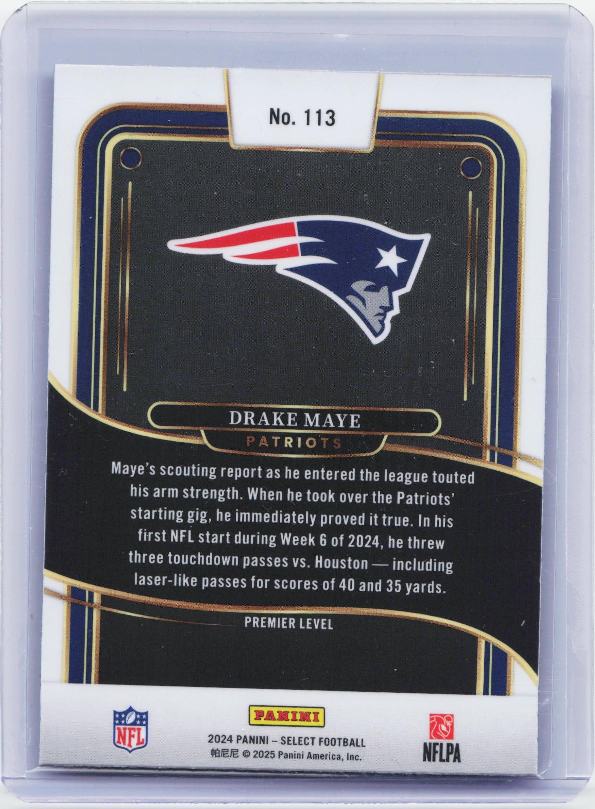 2024 Panini Select #113 Drake Maye