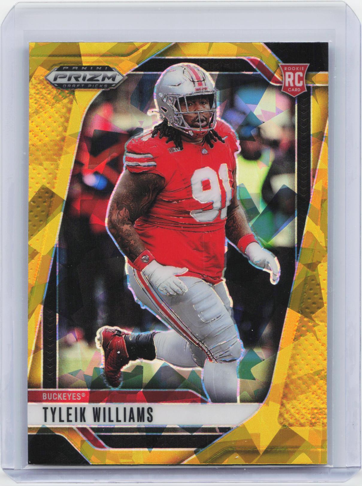 2025 Panini Prizm Draft Picks #82 Tyleik Williams Prizms Gold Ice