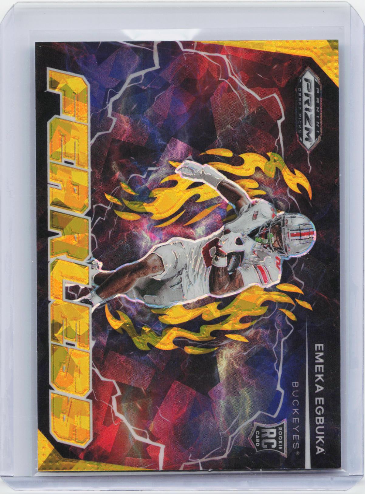 2025 Panini Prizm Draft Picks #F-EEA Emeka Egbuka Fearless Gold Ice