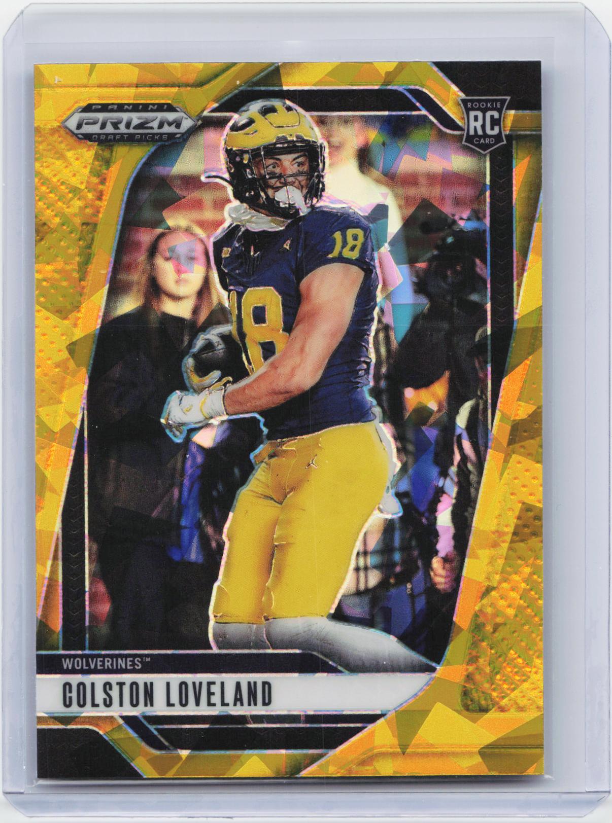 2025 Panini Prizm Draft Picks #67 Colston Loveland Prizms Gold Ice