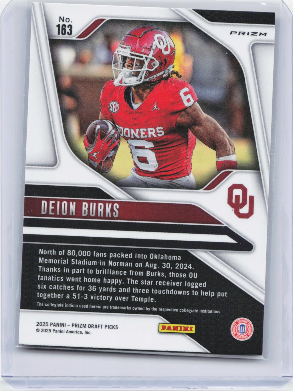 2025 Panini Prizm Draft Picks #163 Deion Burks Prizms Gold Ice