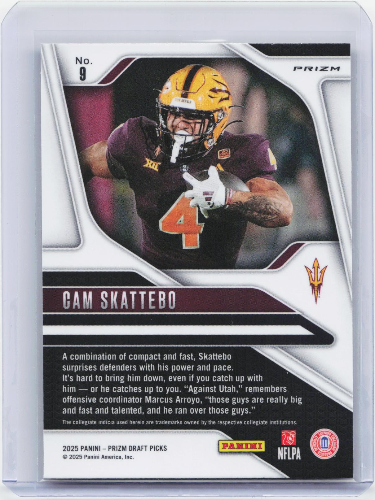2025 Panini Prizm Draft Picks #9 Cam Skattebo Prizms Gold Ice