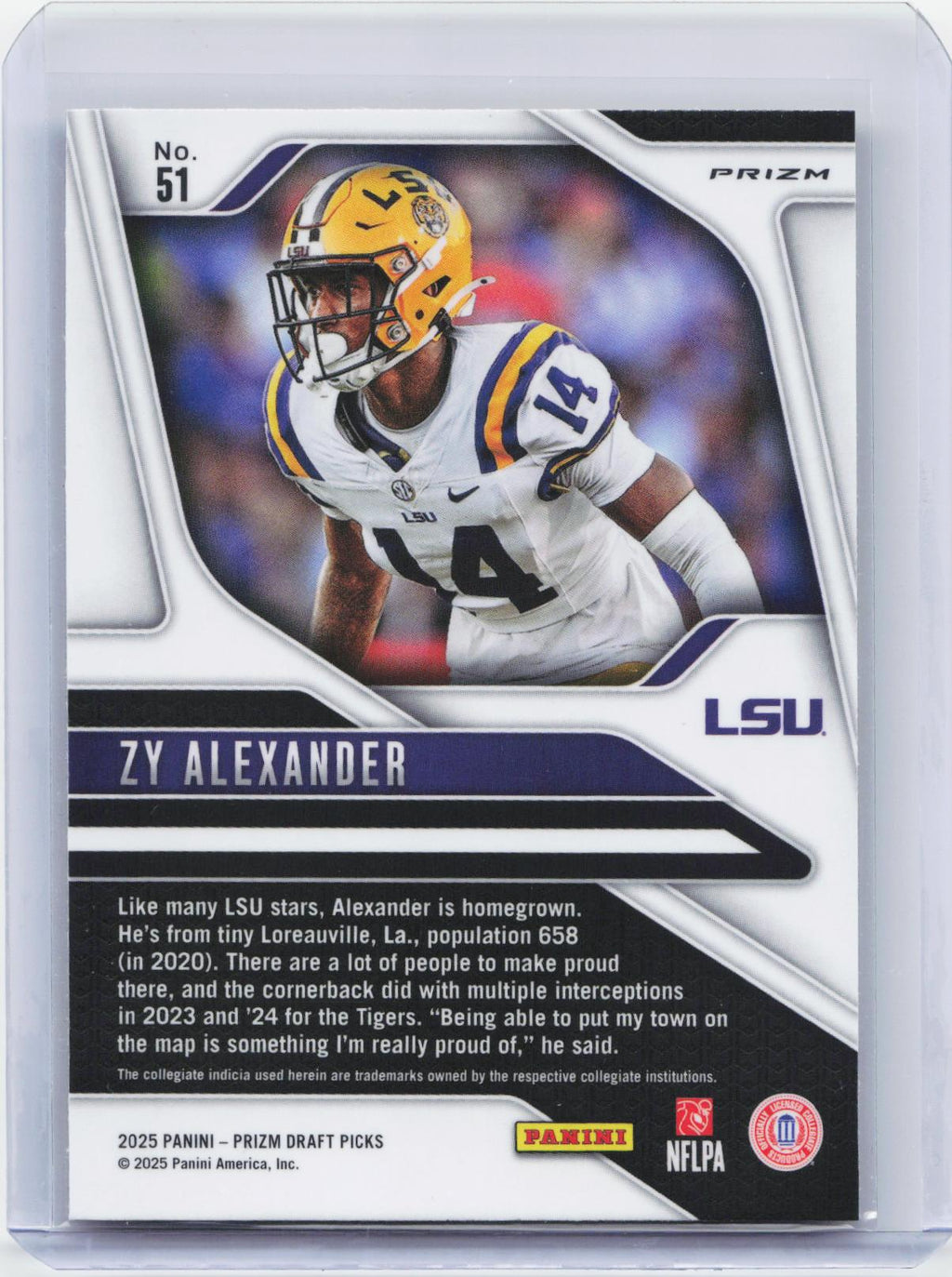 2025 Panini Prizm Draft Picks #51 Zy Alexander Prizms Gold Ice