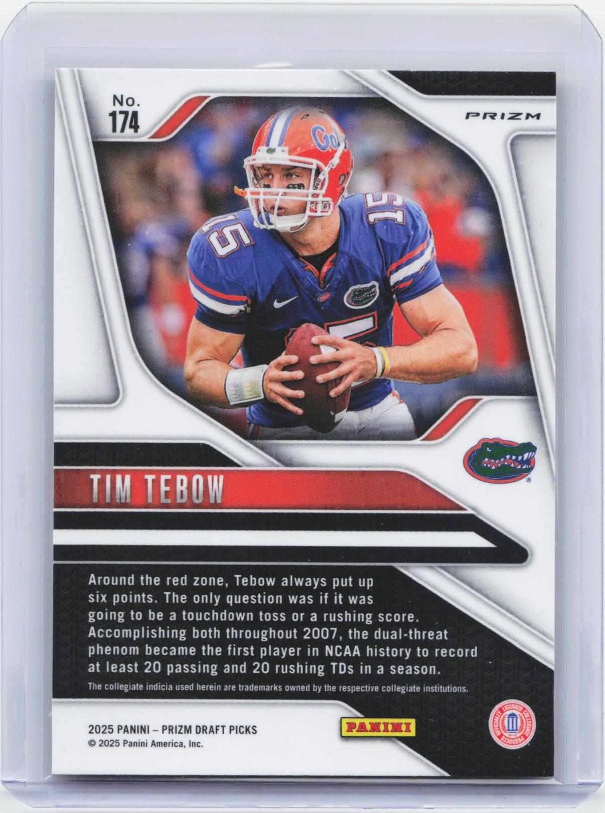 2025 Panini Prizm Draft Picks #174 Tim Tebow Prizms Gold Ice