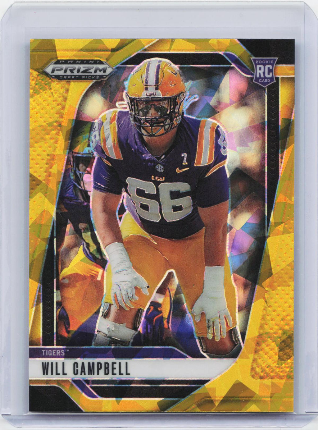2025 Panini Prizm Draft Picks #54 Will Campbell Prizms Gold Ice