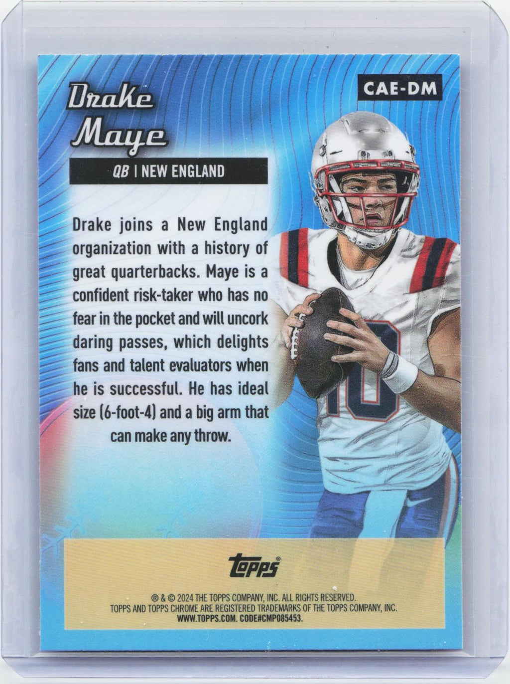 2024 Topps Chrome #CAE-DM Drake Maye Chrome All-Etch