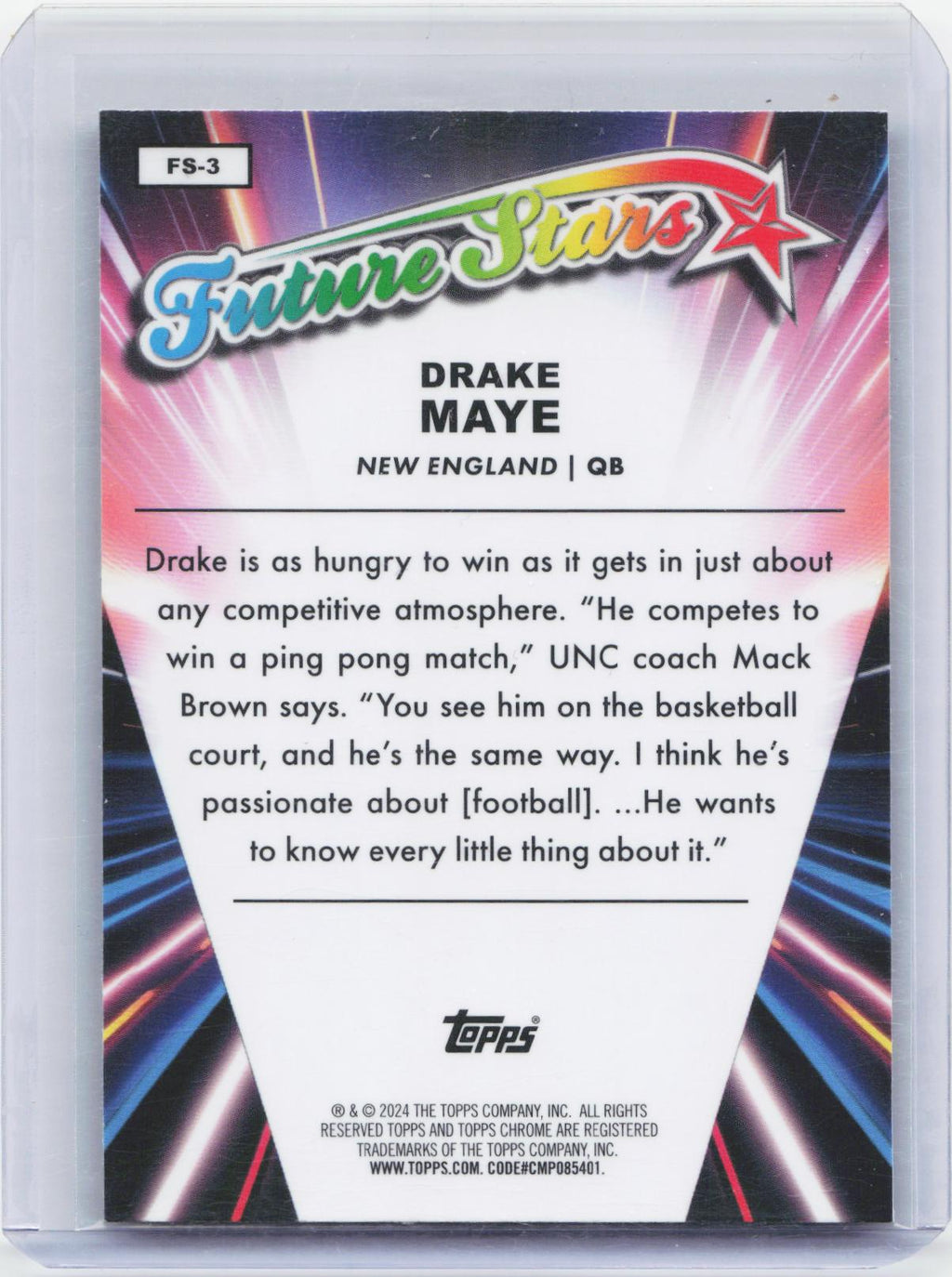 2024 Topps Chrome #FS-3 Drake Maye Future Stars X-Fractor