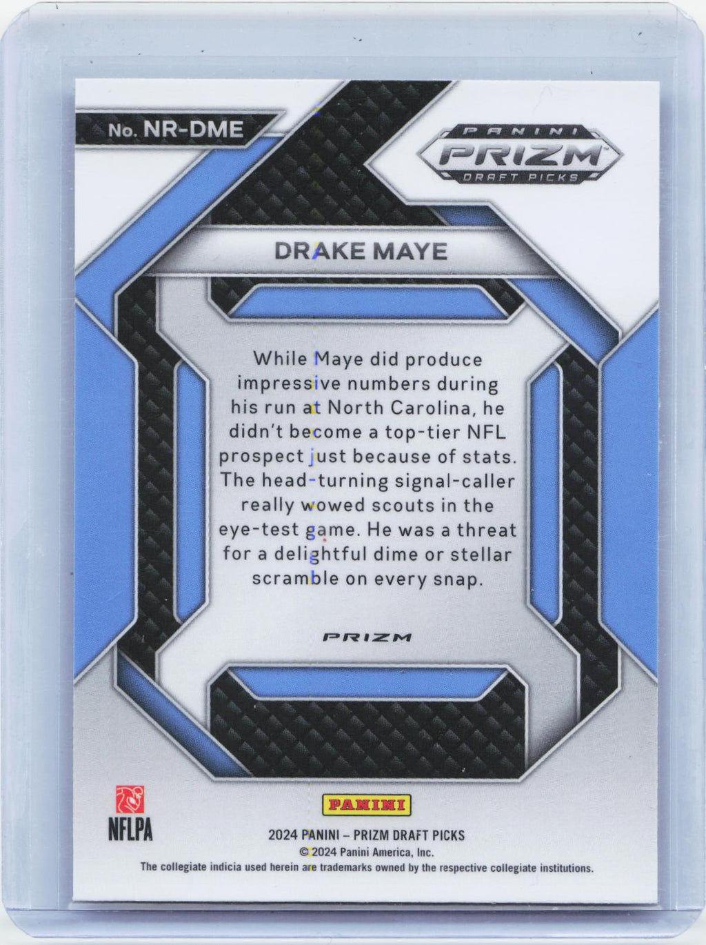 2024 Panini Prizm Draft Picks #NR-DME Drake Maye New Recruits Green