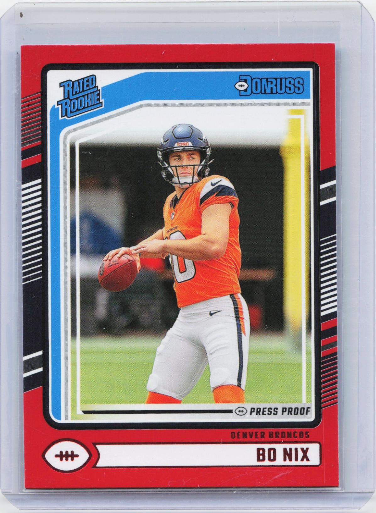 2024 Donruss #369 Bo Nix Press Proof Red