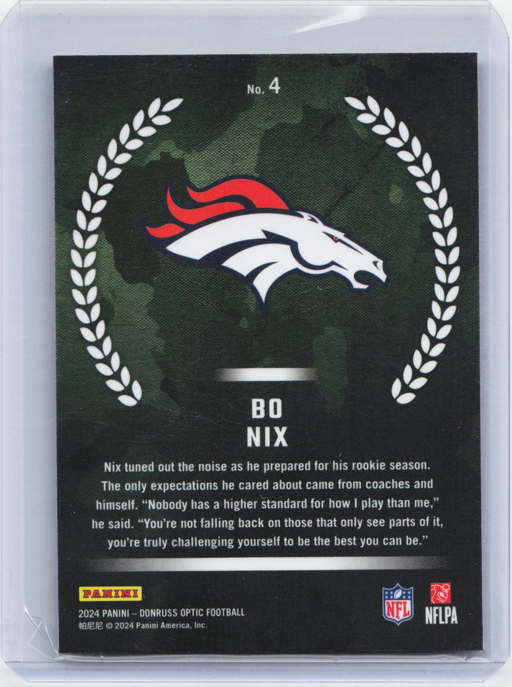 2024 Donruss Optic #4 Bo Nix Rookie Recruits