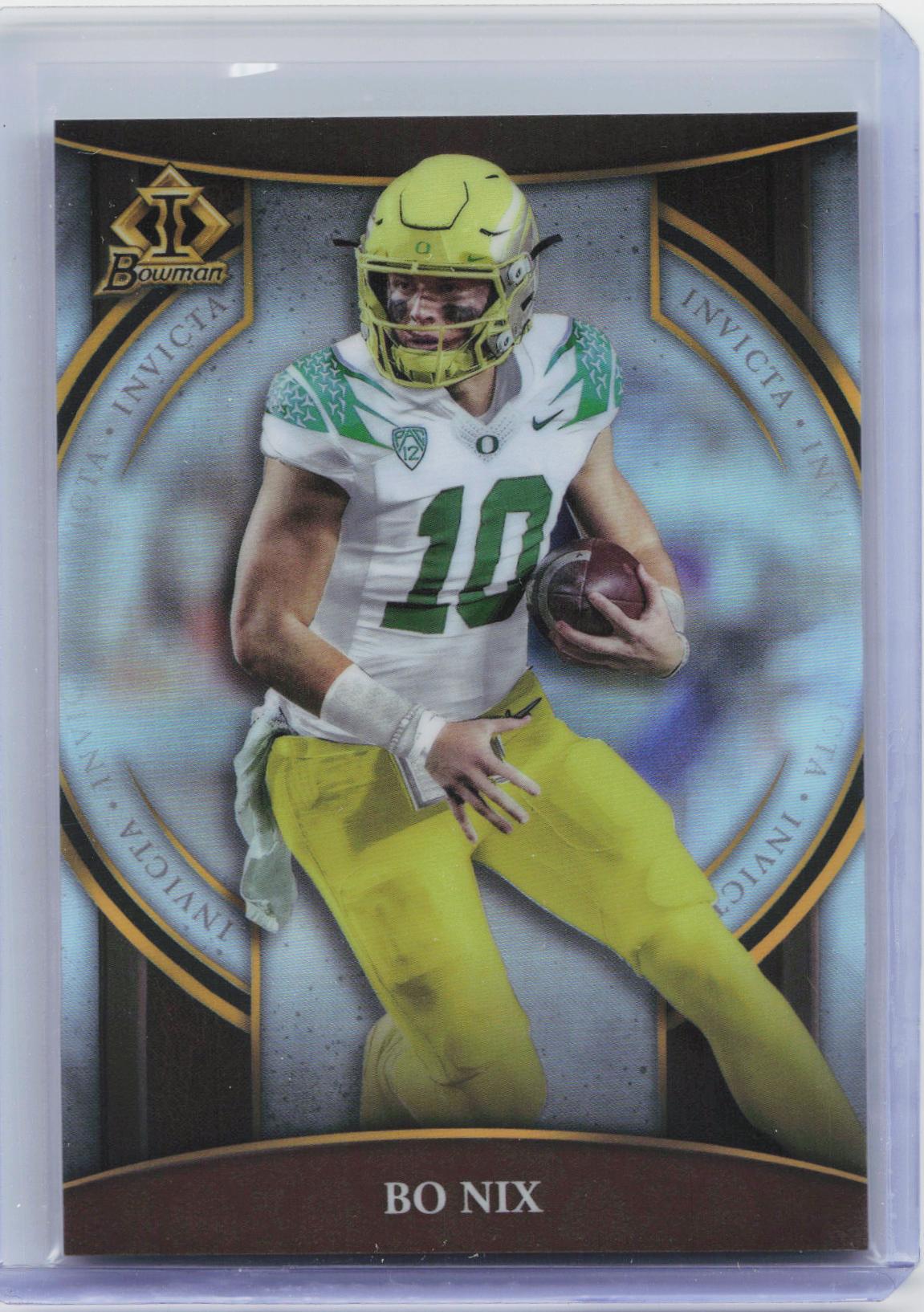 2022 Bowman University Chrome #BI-19 Bo Nix Invicta