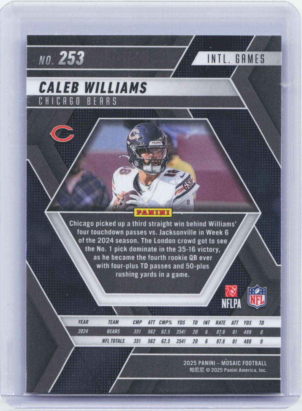 2025 Panini Mosaic #253 Caleb Williams