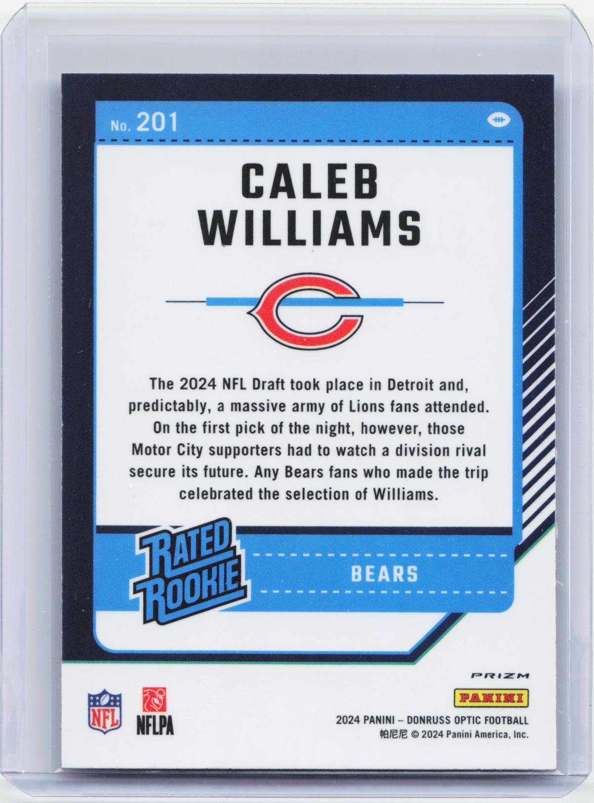 2024 Donruss Optic #201 Caleb Williams Holo
